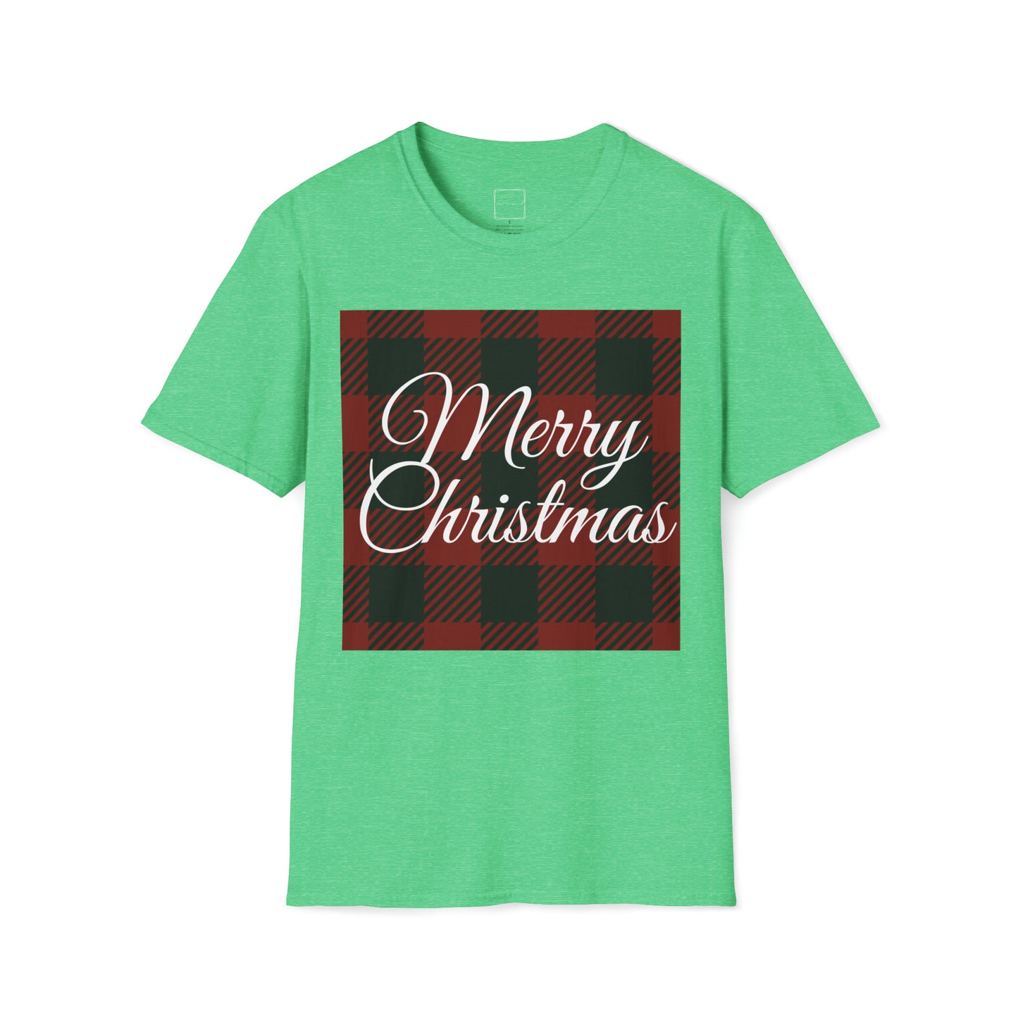 Merry Christmas Buffalo Check Unisex Softstyle T-Shirt