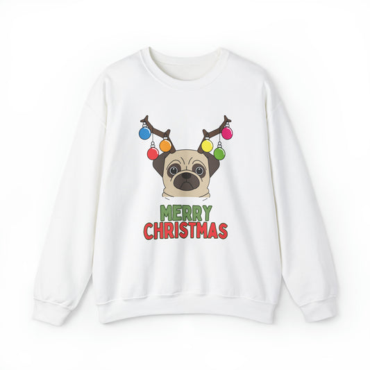 Pug Merry Christmas Unisex Heavy Blend™ Crewneck Sweatshirt