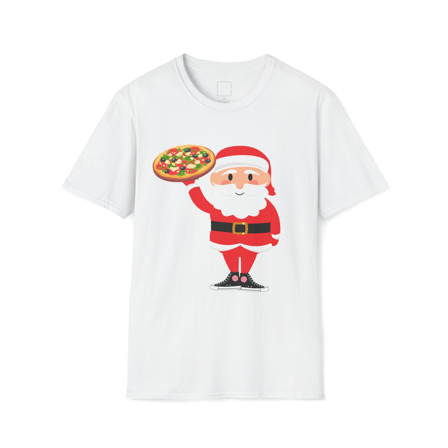 Santa Pizza Delivery in a Unisex Softstyle T-Shirt