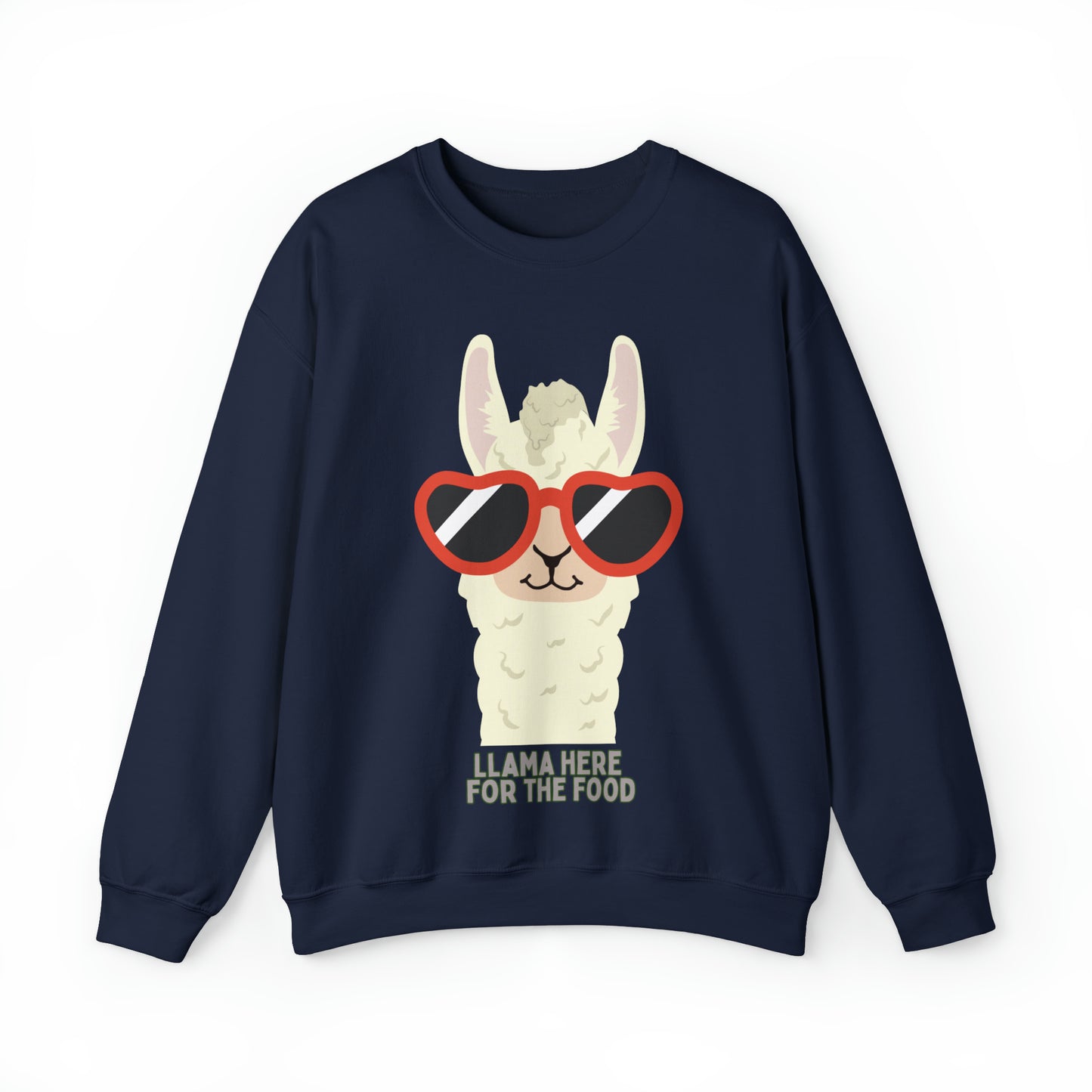 Llama Here for the Food Unisex Heavy Blend™ Crewneck Sweatshirt