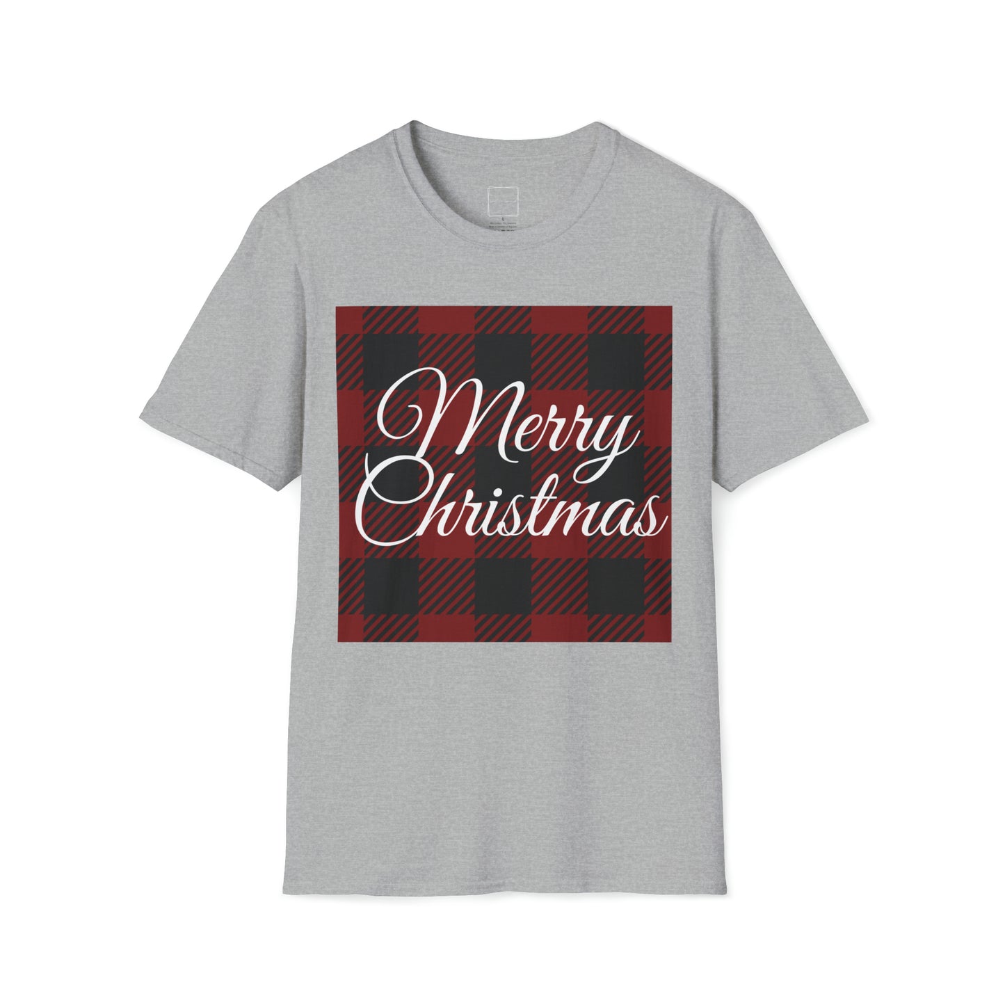 Merry Christmas Buffalo Check Unisex Softstyle T-Shirt