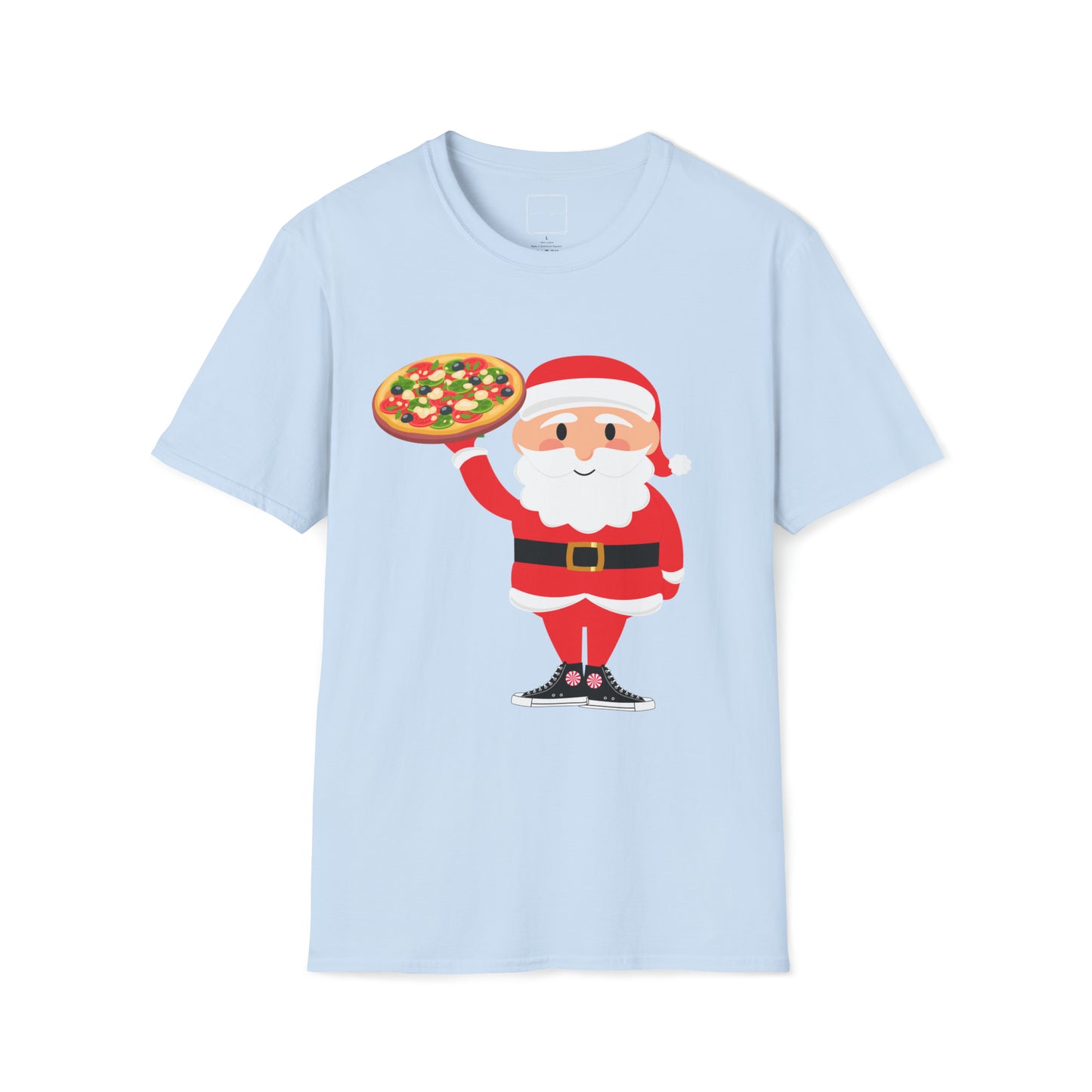 Santa Pizza Delivery in a Unisex Softstyle T-Shirt