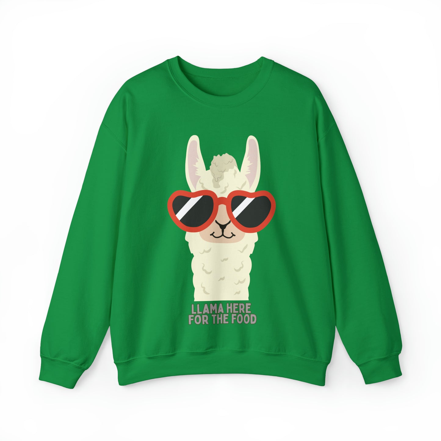 Llama Here for the Food Unisex Heavy Blend™ Crewneck Sweatshirt