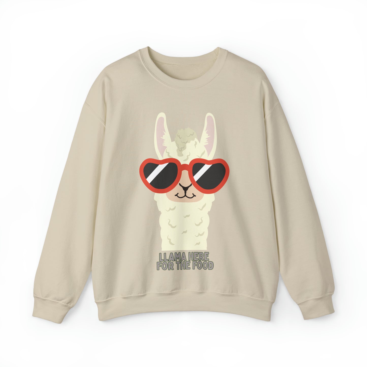 Llama Here for the Food Unisex Heavy Blend™ Crewneck Sweatshirt