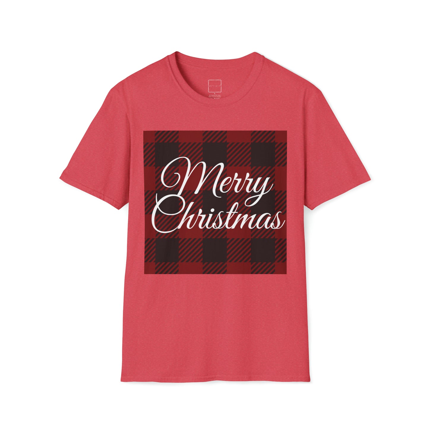 Merry Christmas Buffalo Check Unisex Softstyle T-Shirt