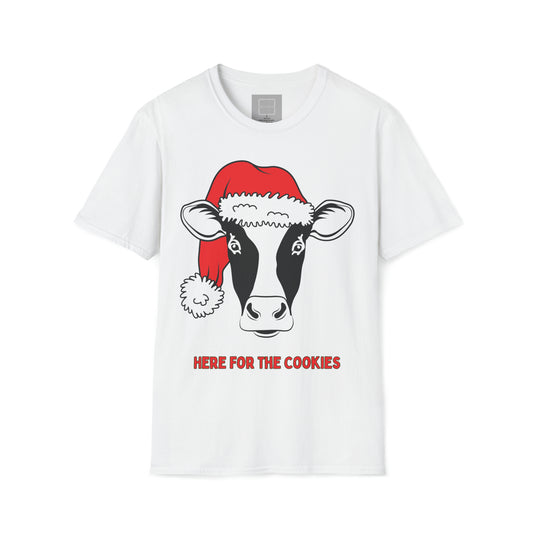 Funny Cow Christmas Unisex Softstyle T-Shirt