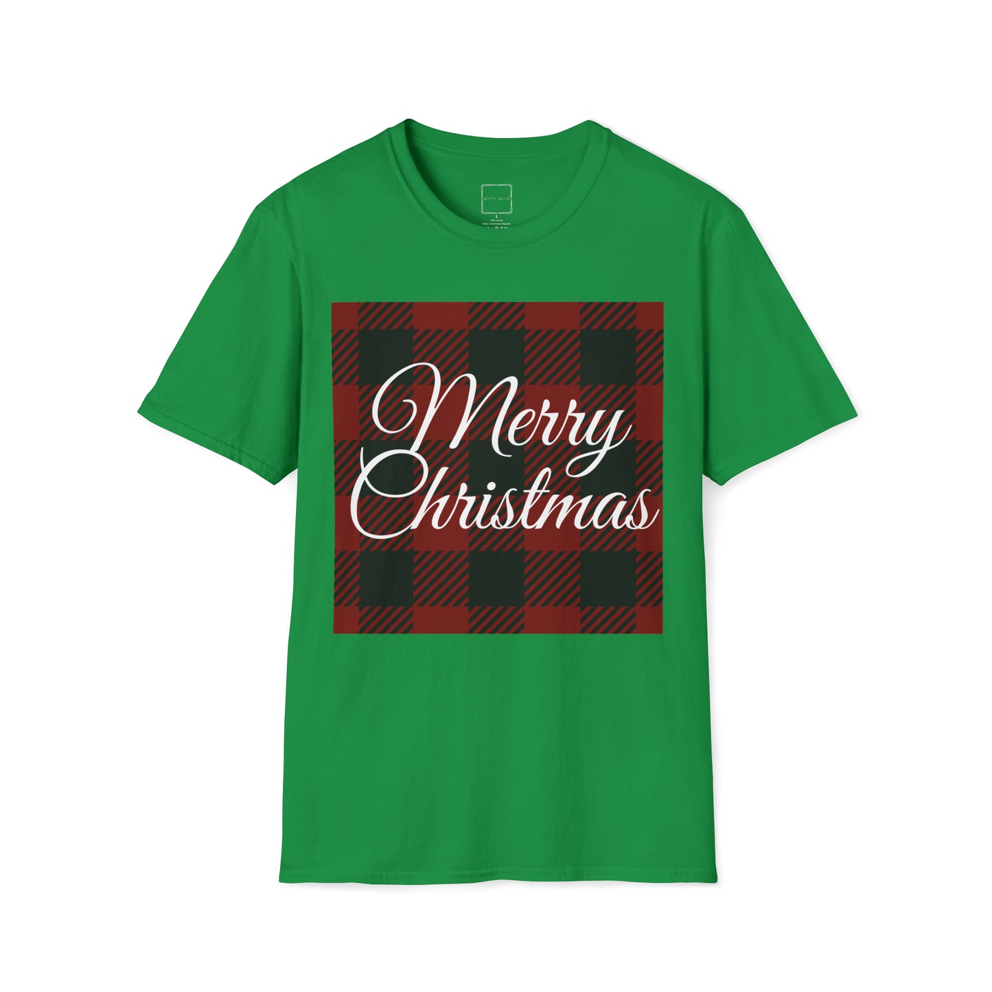 Merry Christmas Buffalo Check Unisex Softstyle T-Shirt