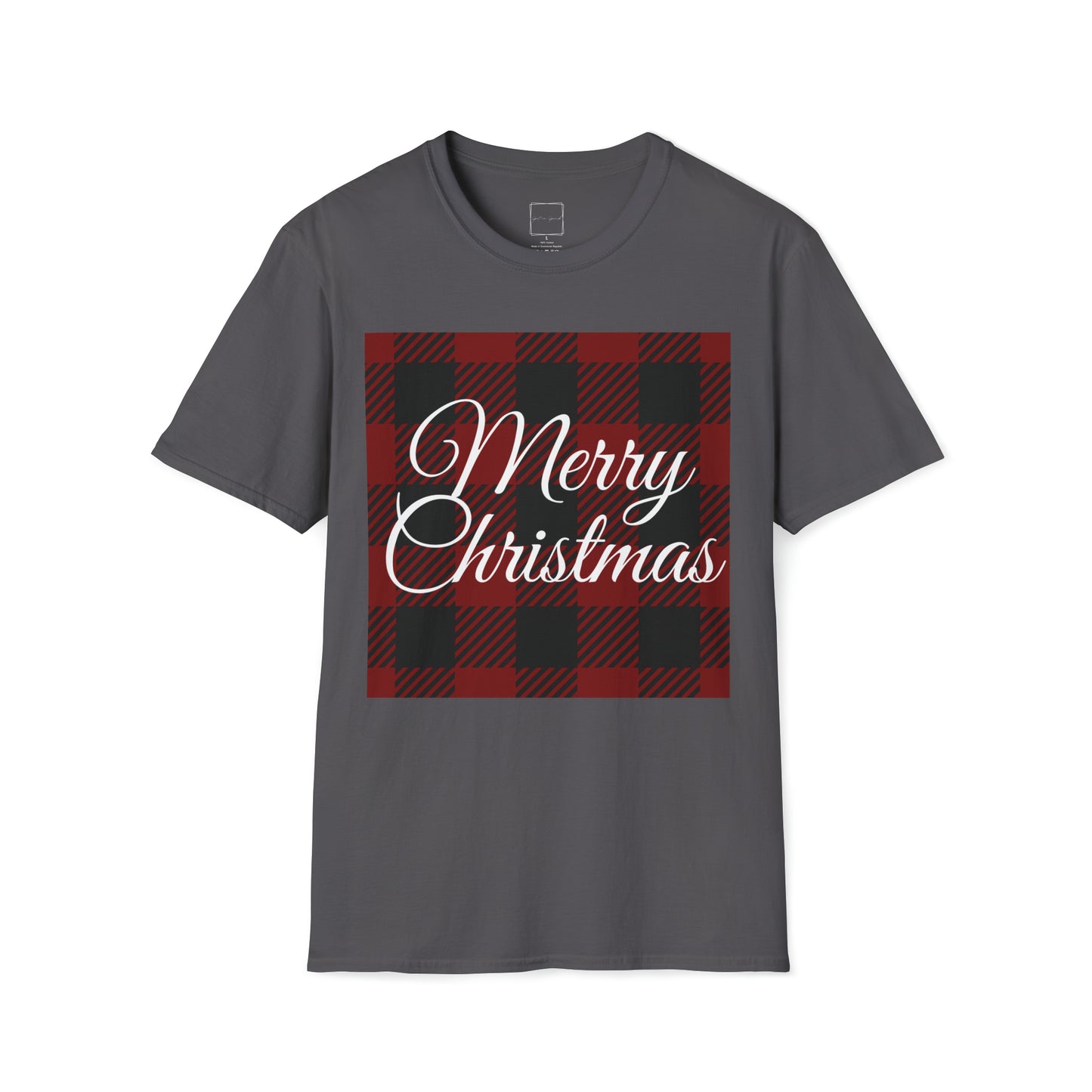 Merry Christmas Buffalo Check Unisex Softstyle T-Shirt