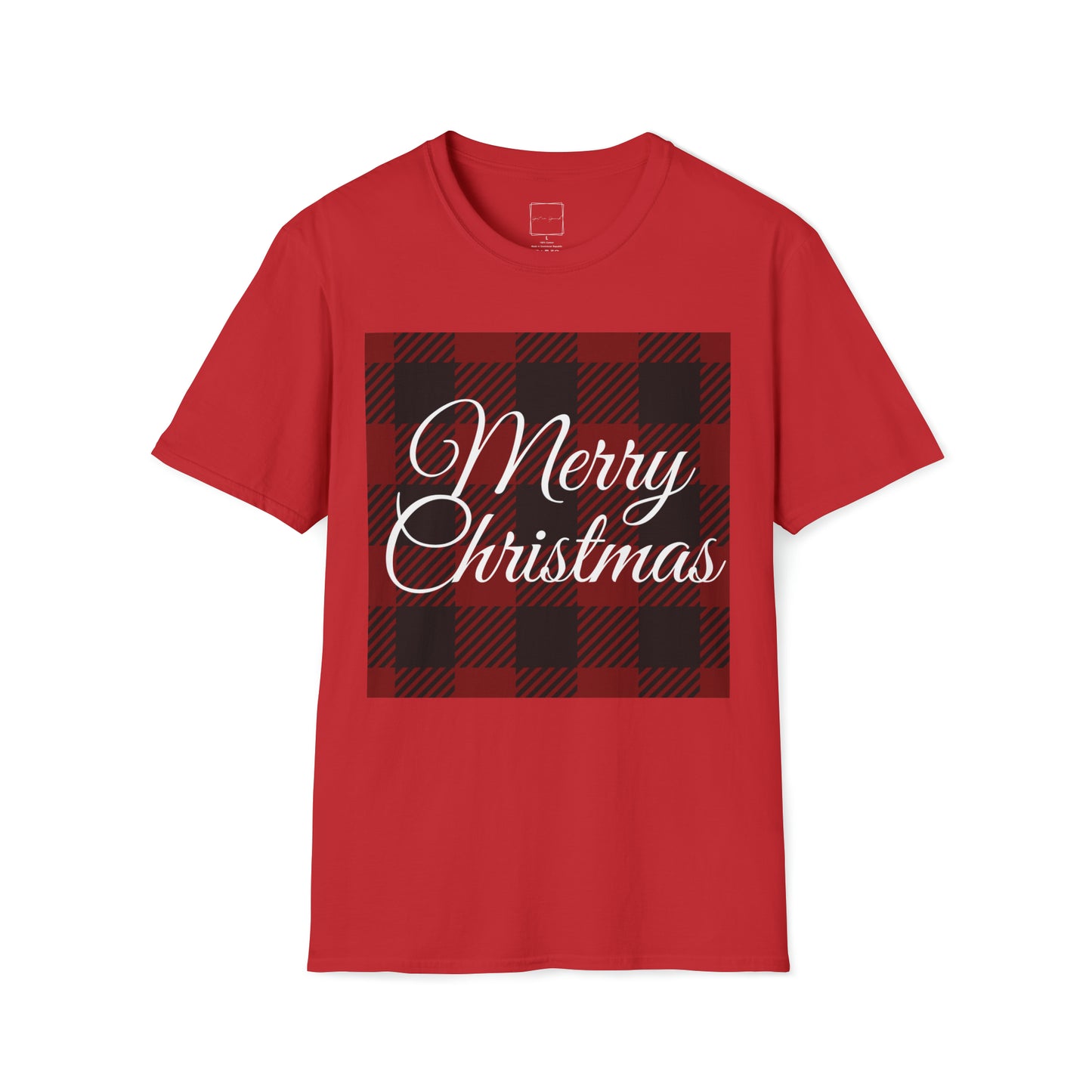 Merry Christmas Buffalo Check Unisex Softstyle T-Shirt