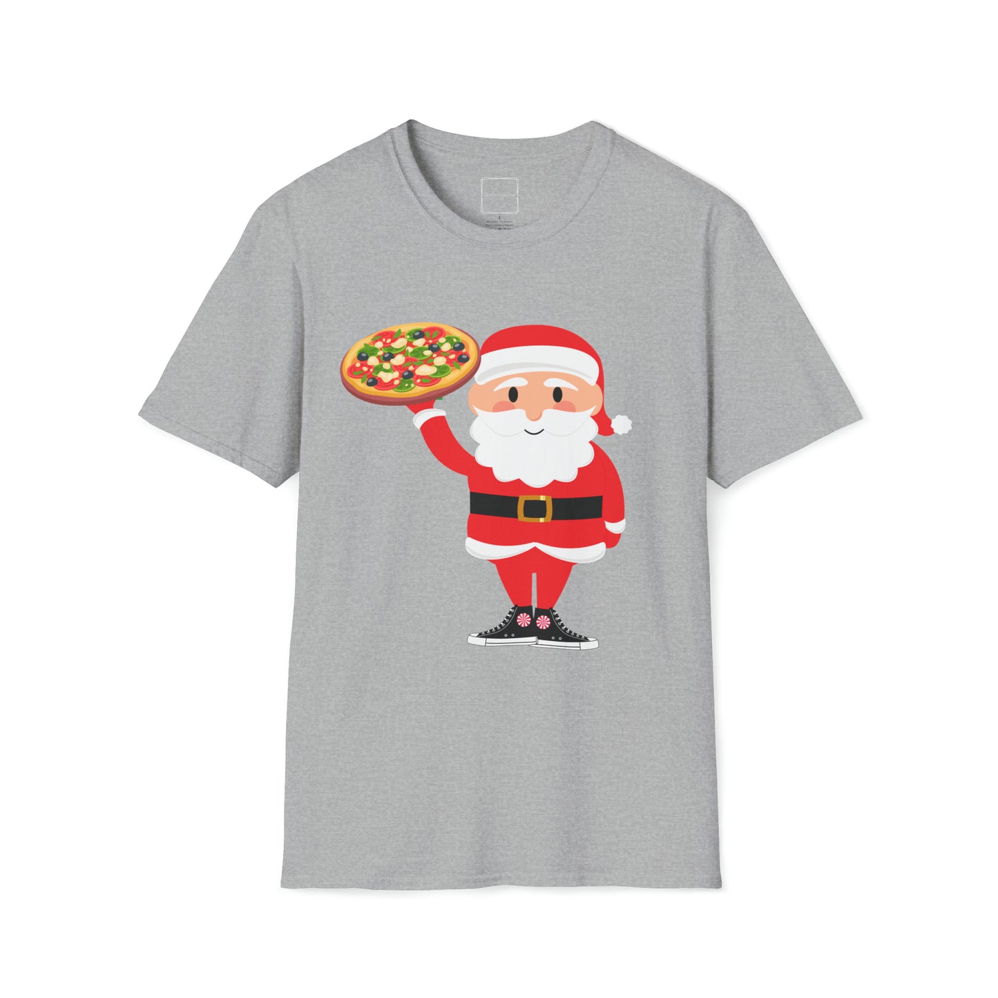 Santa Pizza Delivery in a Unisex Softstyle T-Shirt