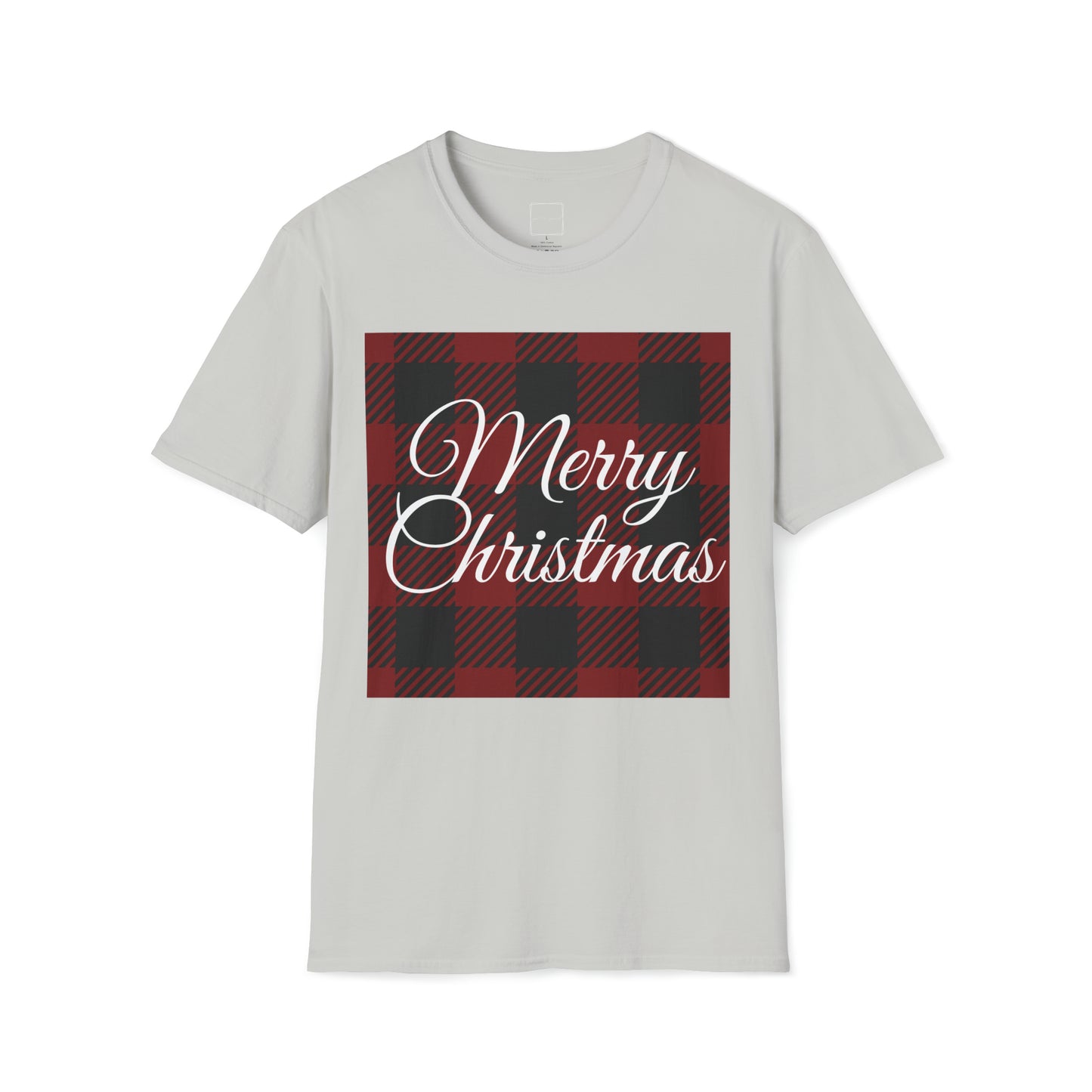 Merry Christmas Buffalo Check Unisex Softstyle T-Shirt