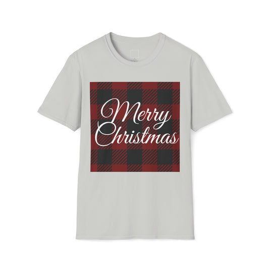 Merry Christmas Buffalo Check Unisex Softstyle T-Shirt