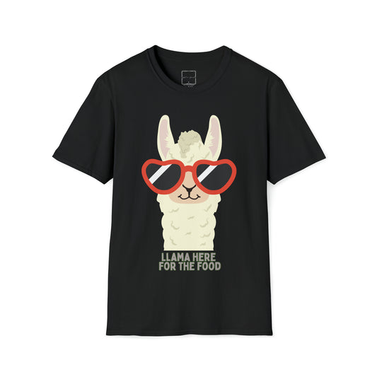 Llama Here for the Food Unisex Softstyle T-Shirt