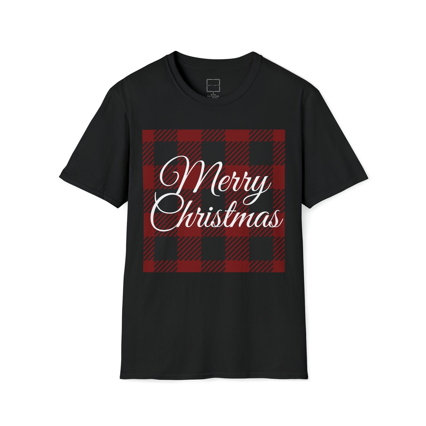 Merry Christmas Buffalo Check Unisex Softstyle T-Shirt